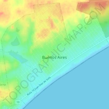 Buenos Aires topographic map, elevation, terrain