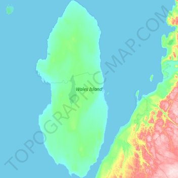 Wales Island topographic map, elevation, terrain