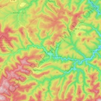 Elmstein topographic map, elevation, terrain