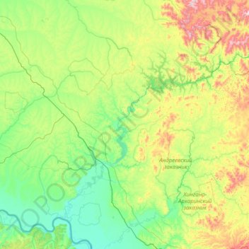 Бурейский муниципальный округ topographic map, elevation, terrain