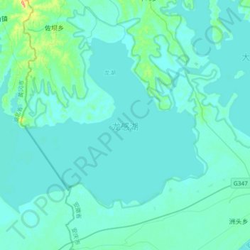 龙感湖 topographic map, elevation, terrain