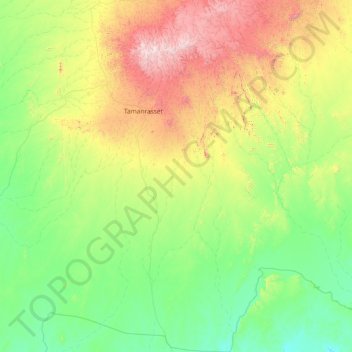 Tamanghasset topographic map, elevation, terrain