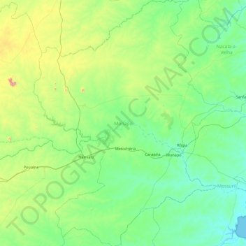 Monapo topographic map, elevation, terrain