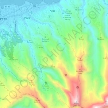 Pīraʻe topographic map, elevation, terrain