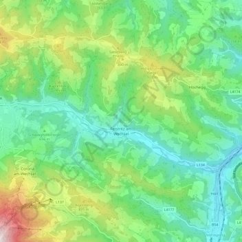 Feistritz am Wechsel topographic map, elevation, terrain