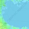 渤海湾 topographic map, elevation, terrain