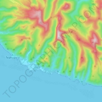 Teahupoo topographic map, elevation, terrain