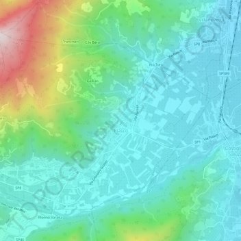 Piasco topographic map, elevation, terrain