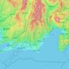 Shizuoka Prefecture topographic map, elevation, terrain
