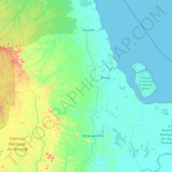Amapá topographic map, elevation, terrain