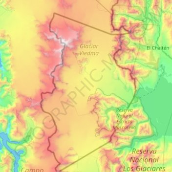 Acuerdo de Campos de Hielo topographic map, elevation, terrain