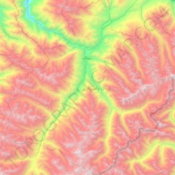 Zebak topographic map, elevation, terrain