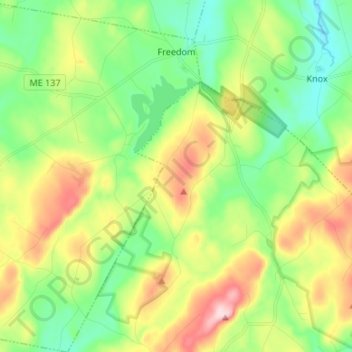 Freedom topographic map, elevation, terrain