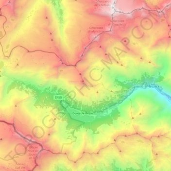 Ceresole Reale topographic map, elevation, terrain