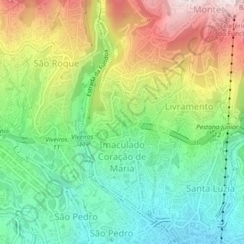 Imaculado Coração de Maria topographic map, elevation, terrain
