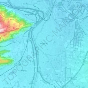 Lustenau topographic map, elevation, terrain