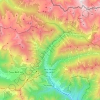 Saint-Martin-Vésubie topographic map, elevation, terrain