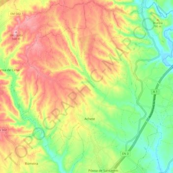 Achete topographic map, elevation, terrain