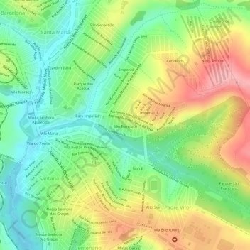 São Francisco topographic map, elevation, terrain