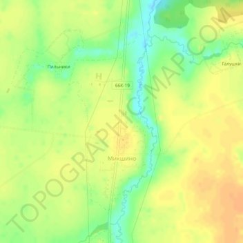 Микшино topographic map, elevation, terrain