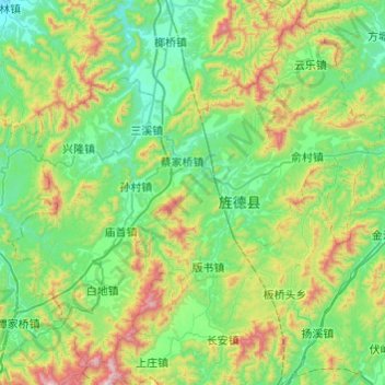 旌德县 topographic map, elevation, terrain