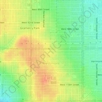 Westmont topographic map, elevation, terrain