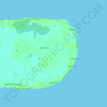East End topographic map, elevation, terrain