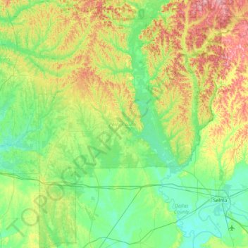 Perry County topographic map, elevation, terrain