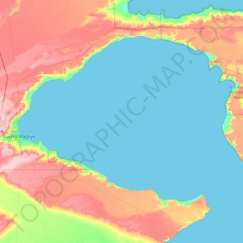 Golfo Nuevo topographic map, elevation, terrain