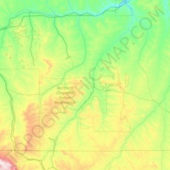 Tongue River topographic map, elevation, terrain