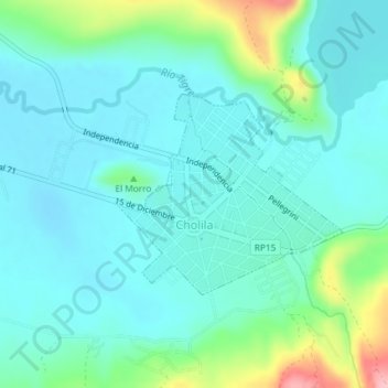 Cholila topographic map, elevation, terrain