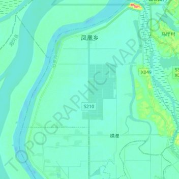 凤凰乡 topographic map, elevation, terrain