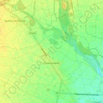 Caresanablot topographic map, elevation, terrain