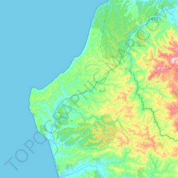 Canoa topographic map, elevation, terrain