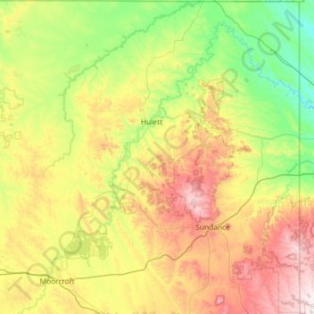 Crook County topographic map, elevation, terrain