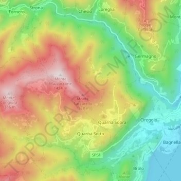 Quarna Sotto topographic map, elevation, terrain