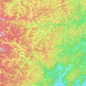 Araguaia topographic map, elevation, terrain