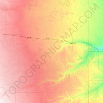 Yuma County topographic map, elevation, terrain