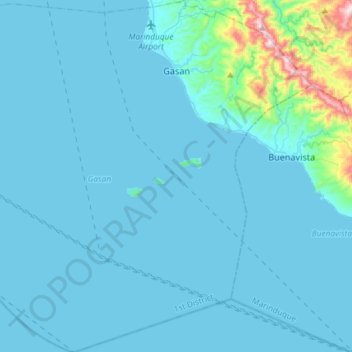 Gasan topographic map, elevation, terrain