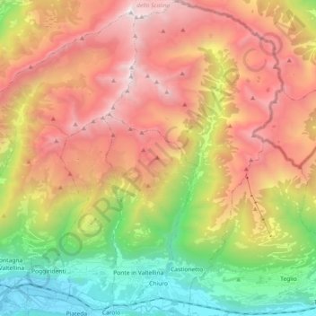 Chiuro topographic map, elevation, terrain