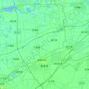 嘉善县 topographic map, elevation, terrain
