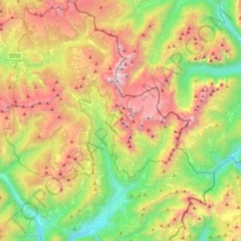 Primiero San Martino di Castrozza topographic map, elevation, terrain