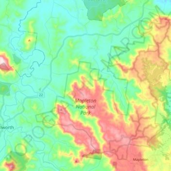 Mapleton National Park topographic map, elevation, terrain