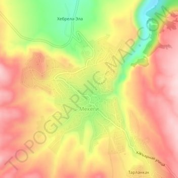 Мекеги topographic map, elevation, terrain