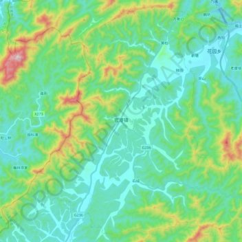官港镇 topographic map, elevation, terrain