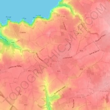 St Mary topographic map, elevation, terrain