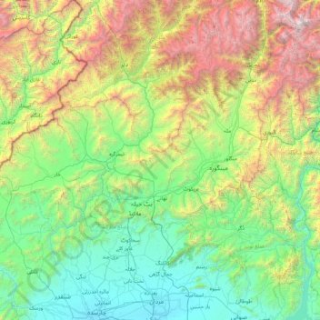 دریائے سوات topographic map, elevation, terrain