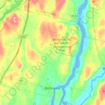 Richmond topographic map, elevation, terrain