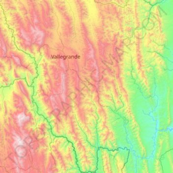Vallegrande topographic map, elevation, terrain