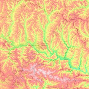 Луганская область topographic map, elevation, terrain